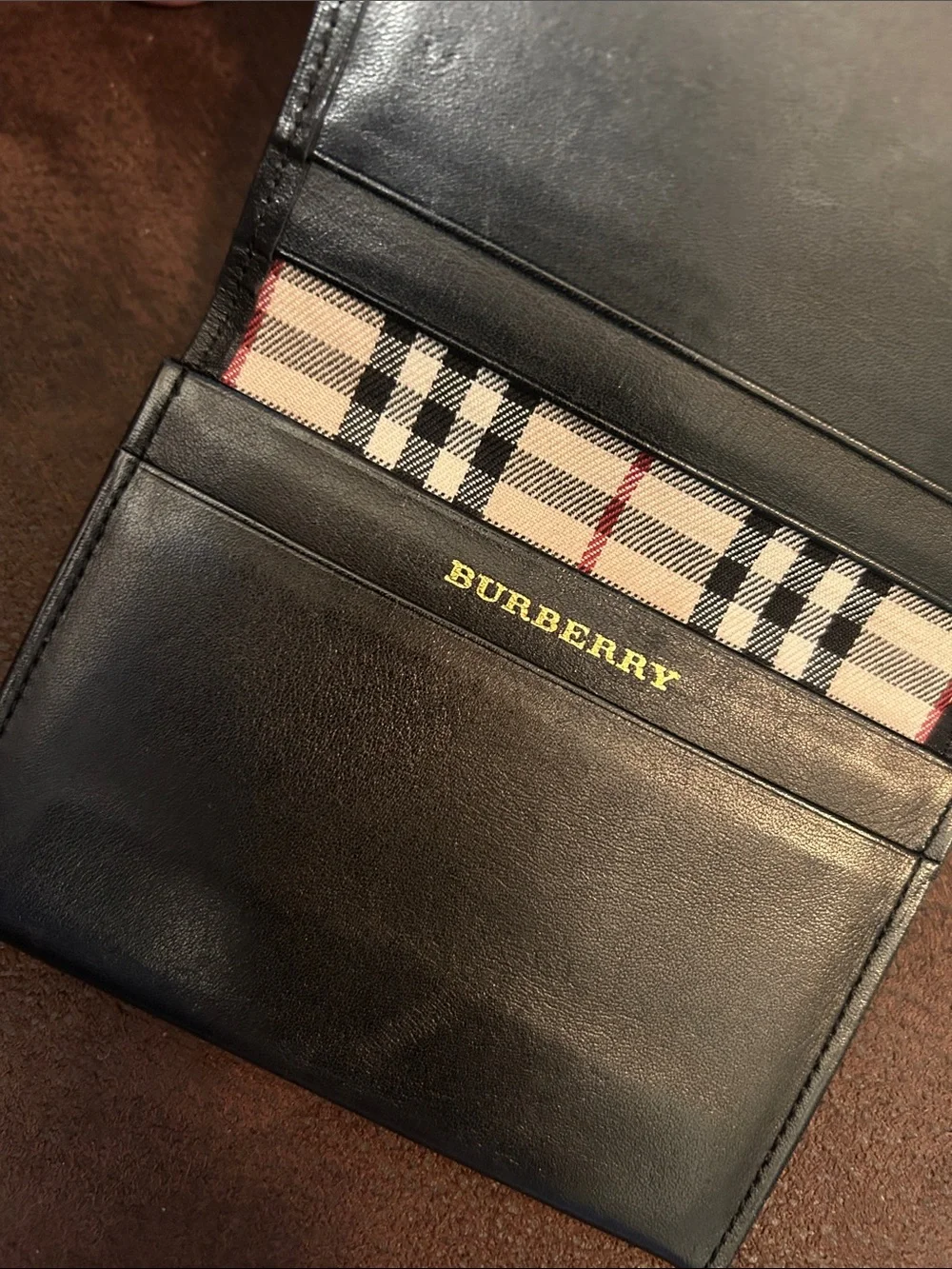 Burberry Black Leather Card & Key Holder